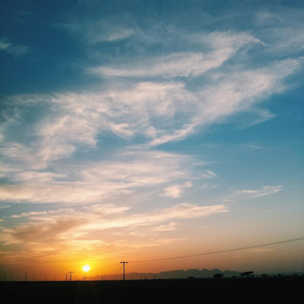 Silhouette of landscape at sunset