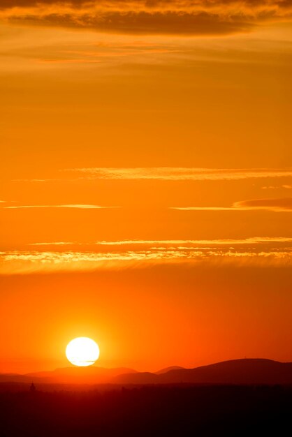 Silhouette of landscape at sunset