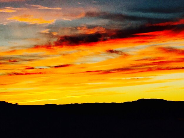 Silhouette of landscape at sunset