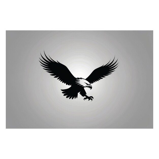 Photo silhouette logo icon design image with an eagle theme