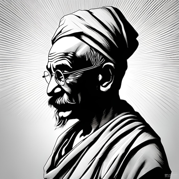 Silhouette of Mahatma Gandhi