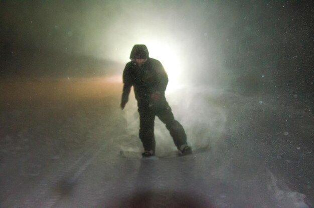 Silhouette of man standing at night