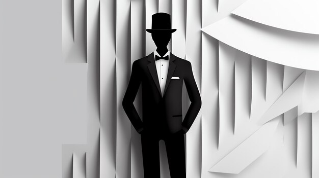 Photo a silhouette of a man in a tuxedo