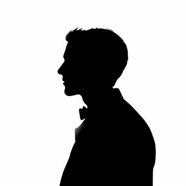 Photo a silhouette of a man wearing a bow tie and a bow tie.