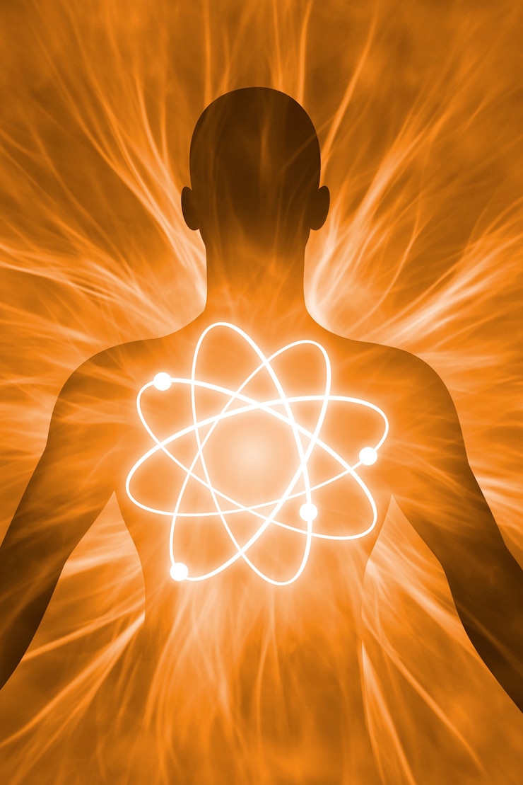 Photo silhouette of man with energy beams