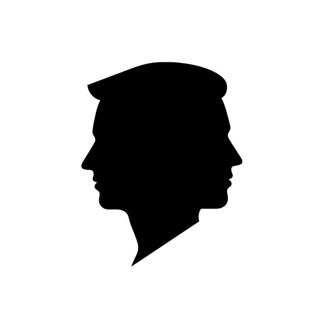 Photo a silhouette of a man with a hat on his head