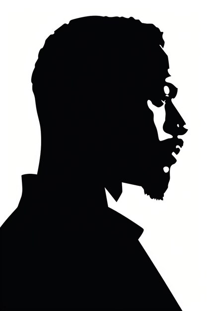 a silhouette of a man with a magnifying glass.