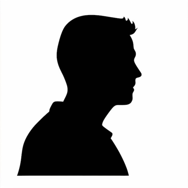 Photo a silhouette of a man with a white background that says 