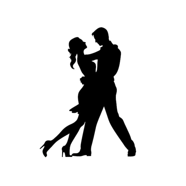 Photo a silhouette of a man and a woman dancing