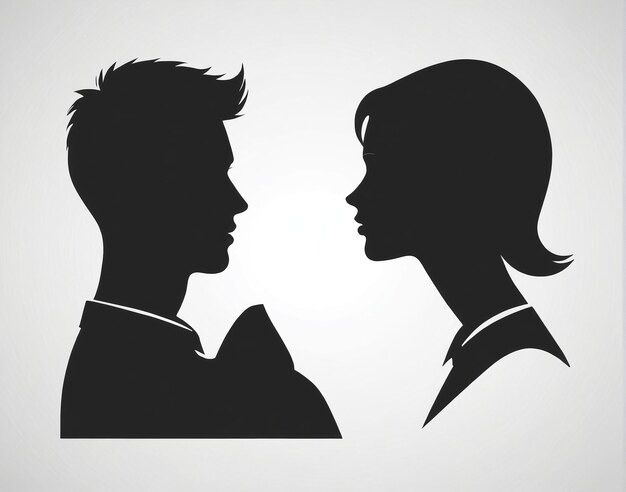 Photo silhouette of a man and woman