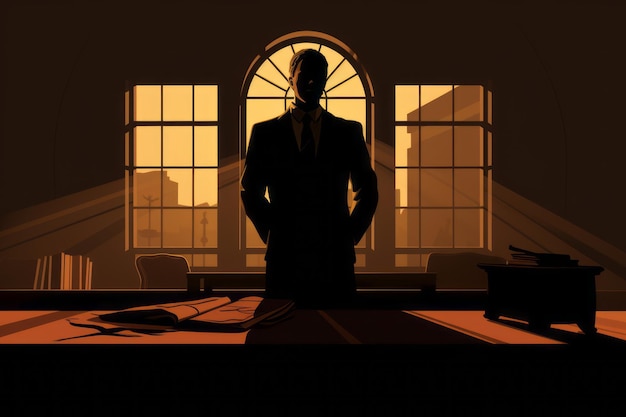 A silhouette of man