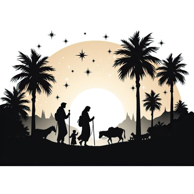 Silhouette of a nativity scene Basic simple Minimalist good