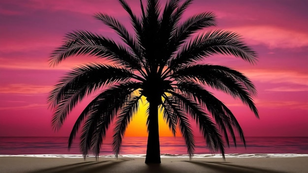 Silhouette palm tree at sunset