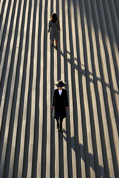 A silhouette of a person walking in the street