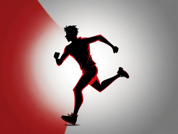 Photo silhouette of a running man over yellow and orange background