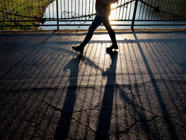 Silhouette and shadow of woman