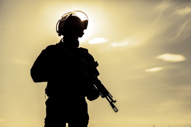 Silhouette of soldier