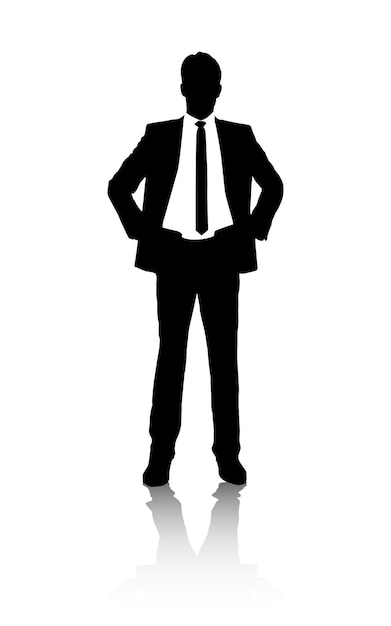 The silhouette of successful business Vector image of business people at work