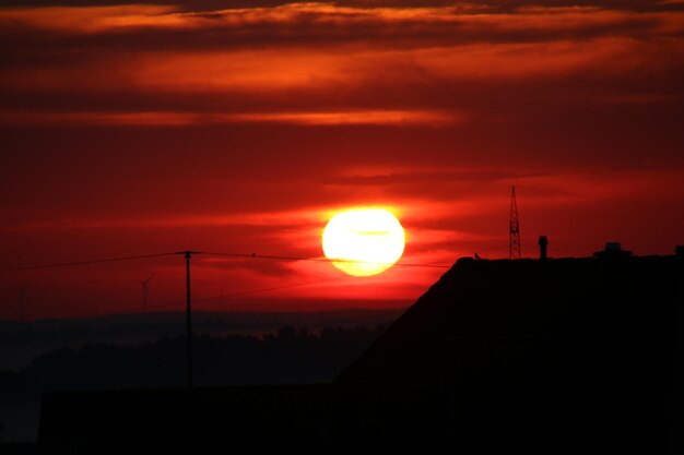 Silhouette of sun at sunset