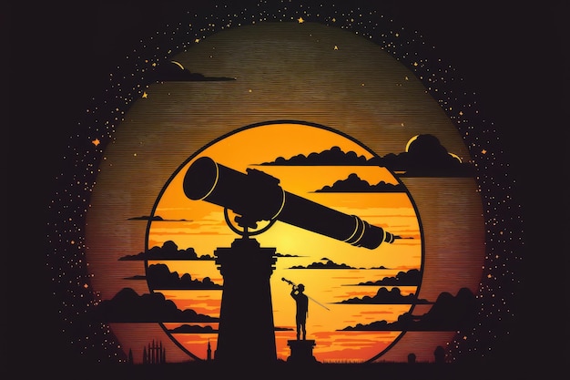 Silhouette of Telescope