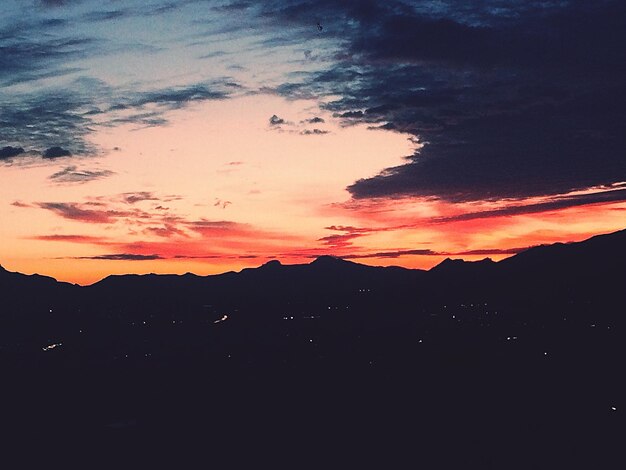 Photo silhouette of trees at sunset