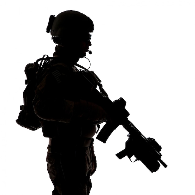 Photo silhouette of united states army ranger