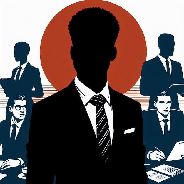 silhouette vector illustration of business people