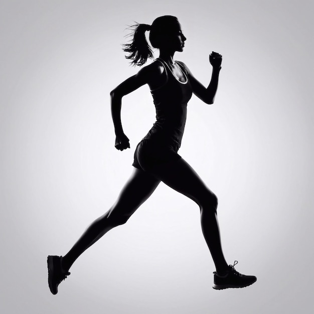 Silhouette of a woman running