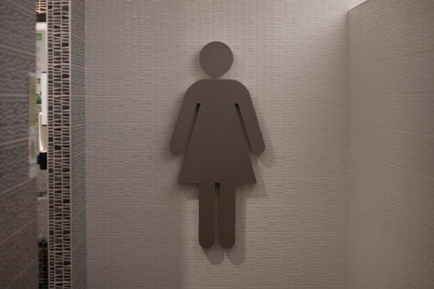 Silhouette of a woman's body to indicate the entrance to women's toilets