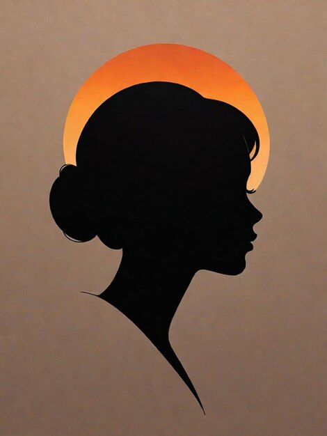 Photo a silhouette of a woman's head