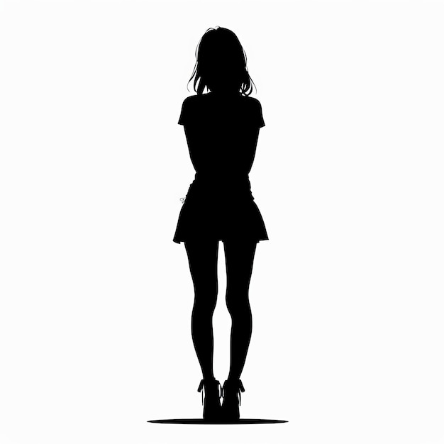 Photo a silhouette of a woman in a skirt and a skirt