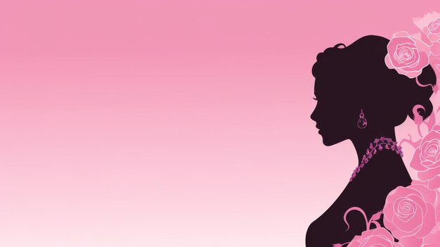 Foto silhouette di una donna con i fiori nei capelli