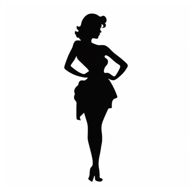 Photo a silhouette of a woman with her hands on her hips.