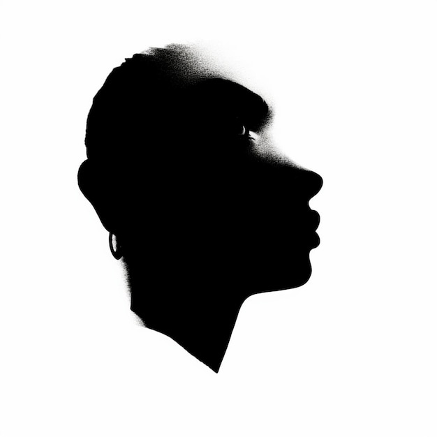 Foto una silhouette di una donna con un'ombra sul viso.