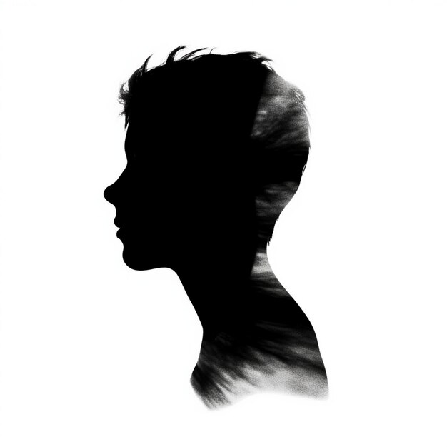 Photo a silhouette of a woman with the word 