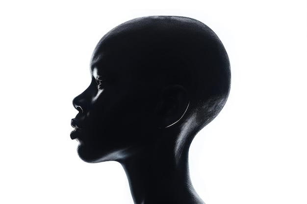 Photo silhouette of a woman39s head against a plain white background suitable for various design projects