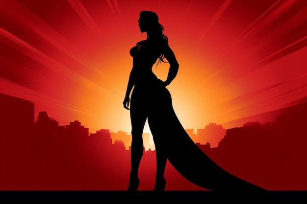 A silhouette of woman