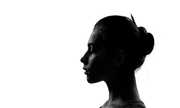 Silhouette young beauty healthy happy woman