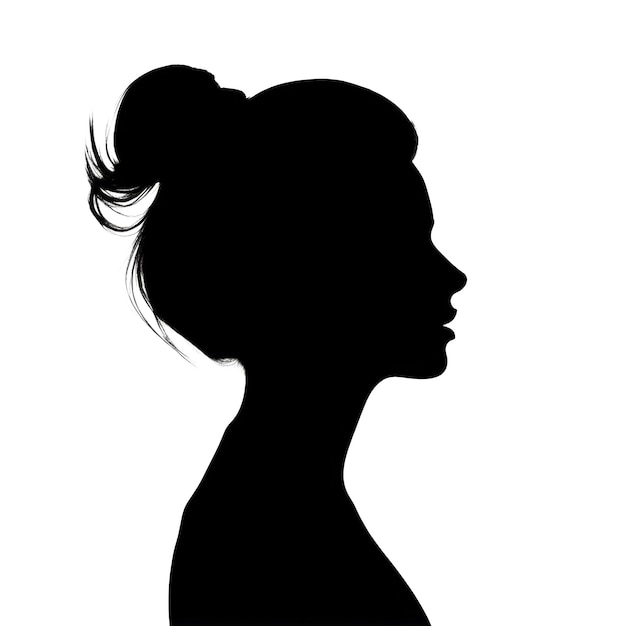 Silhouette of a young woman anonymous profile portrait picture social media avatar