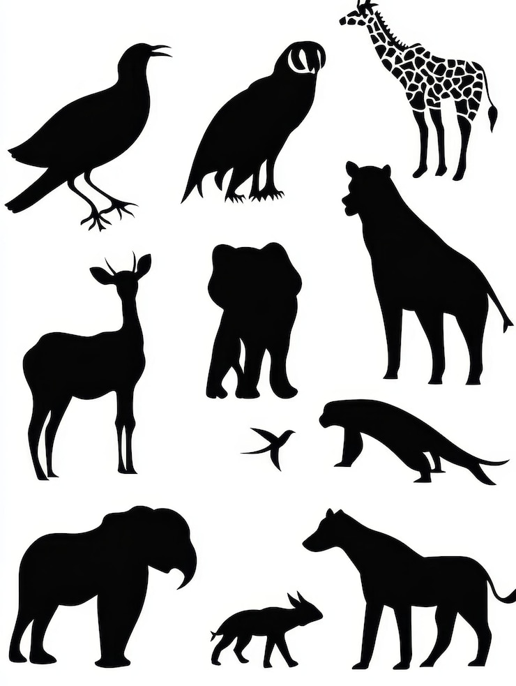 Foto silhouetten van afrikaans wild