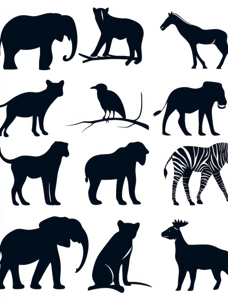 Foto silhouetten van afrikaans wild