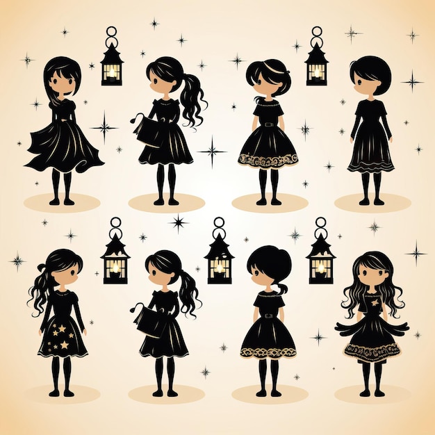 Photo silhouettes black and whiteno colour christmas scene with noel 2023 good and nice photo background