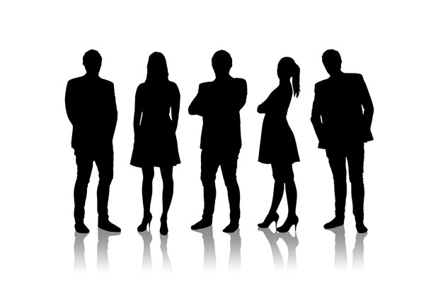 Photo silhouettes of business people