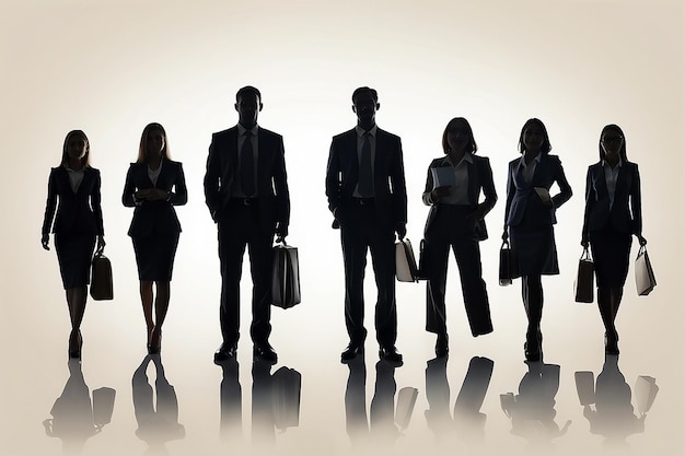 Silhouettes of businesspeople