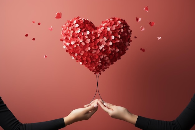 silhouettes design a couples hands holding a heart shape