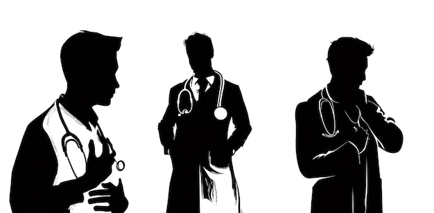 Photo silhouettes of doctor