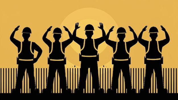 Photo silhouettes of men with hands up one of which says quot the word men quot