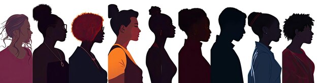 Foto silhouette delle persone la diversità della loro personalità