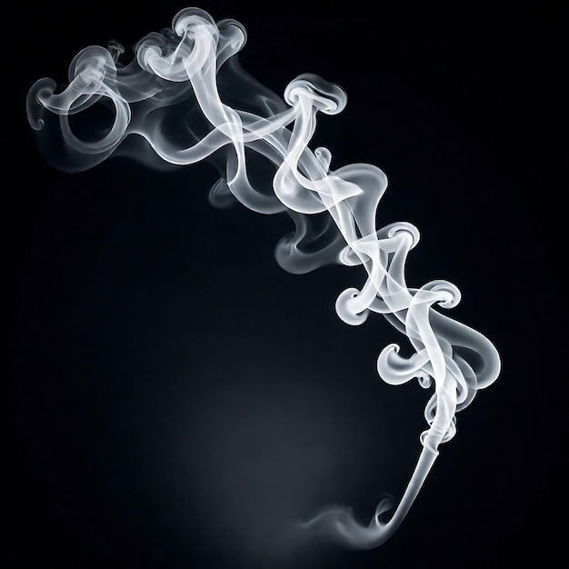 Foto silhouette di fumo con forme a spirale