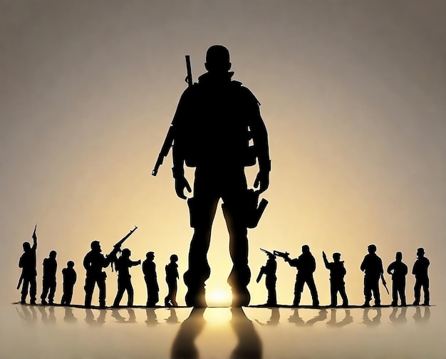 silhouettes of soldiers